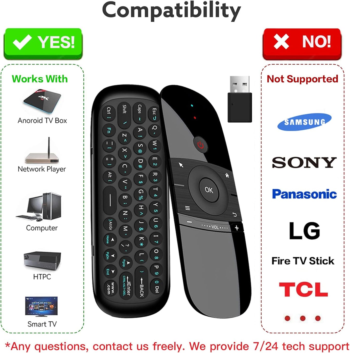 WeChip W1 Air Mouse Remote + Keyboard Combo!